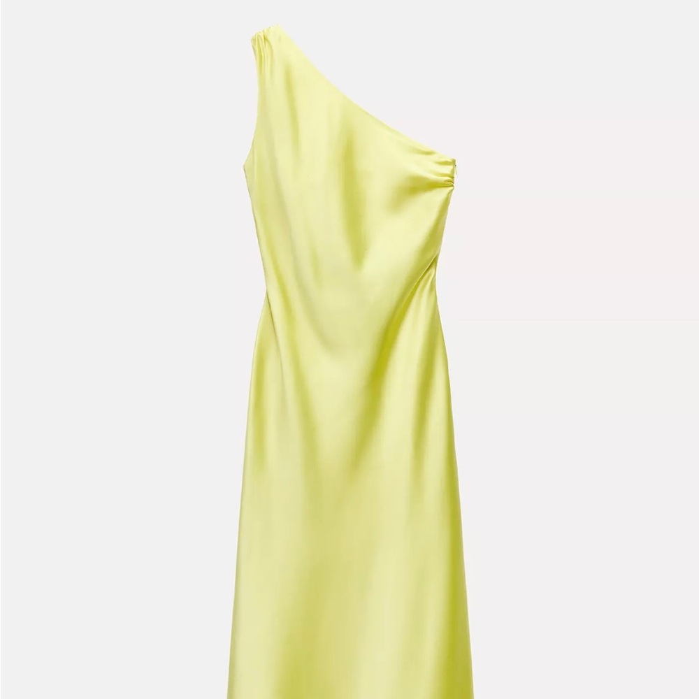Zara One-Shoulder Yellow Dress